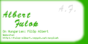 albert fulop business card